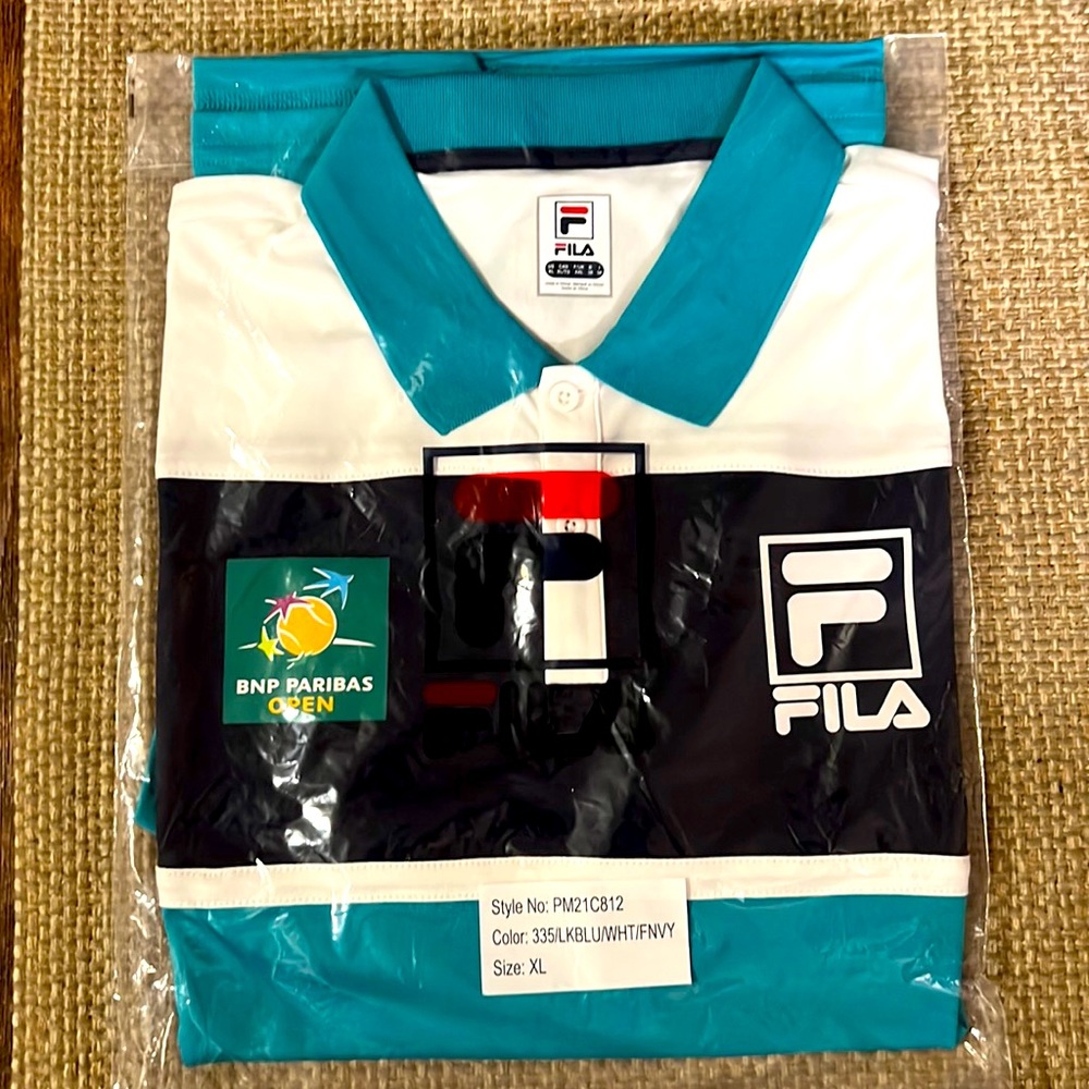BRAND NEW - MENS COLLARED FILA SHIRT - BNP OPEN OFFICIAL SHIRT